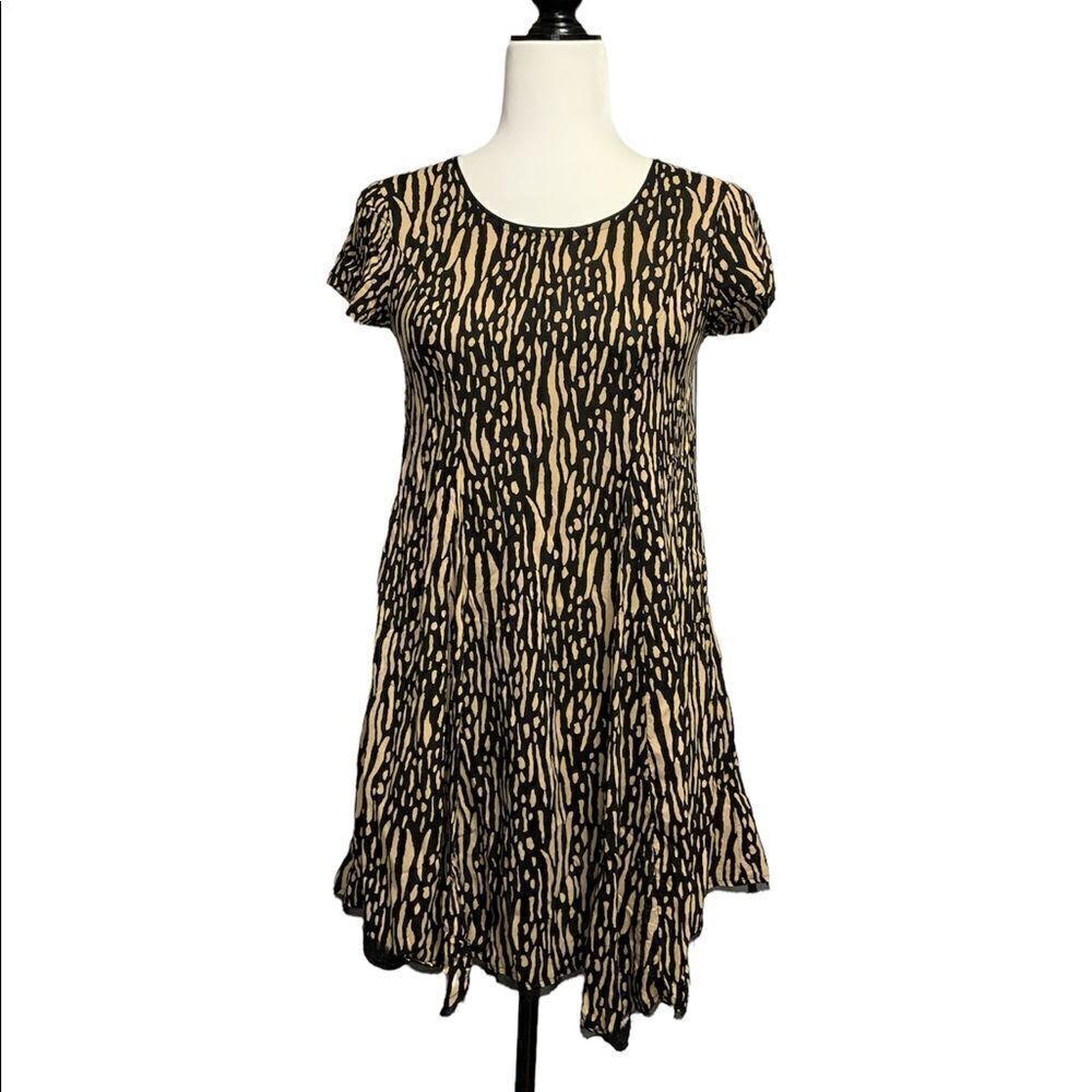 UO Silence + Noise Printed Swing Dress Raw Hem